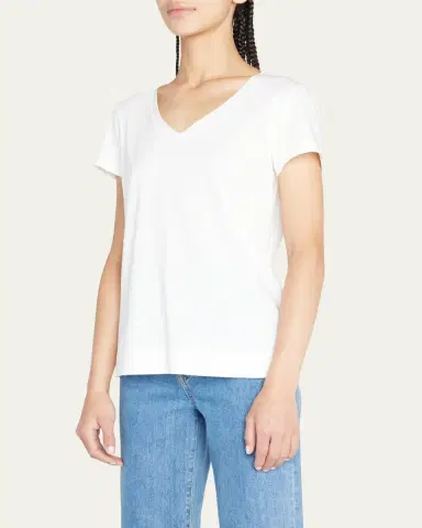 Lafayette 148 New York Modern V-Neck Short-Sleeve Cotton Jersey Tee | Thumbnail 9 Lafayette 148 New York Modern V-Neck Short-Sleeve Cotton Jersey Tee | Thumbnail 9