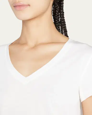 Lafayette 148 New York Modern V-Neck Short-Sleeve Cotton Jersey Tee | Thumbnail 10 Lafayette 148 New York Modern V-Neck Short-Sleeve Cotton Jersey Tee | Thumbnail 10
