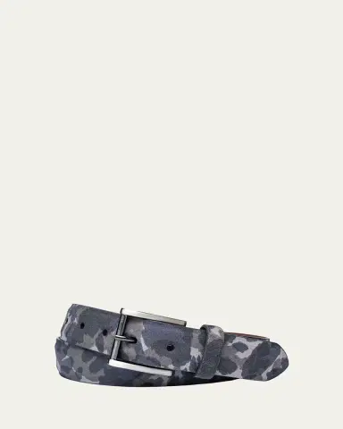 W. Kleinberg Men's Camo-Print Suede Belt | Thumbnail 2 W. Kleinberg Men's Camo-Print Suede Belt | Thumbnail 2
