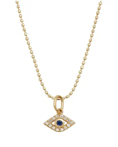 Sydney Evan 14k Gold Tiny Evil Eye Charm Necklace | Thumbnail 1