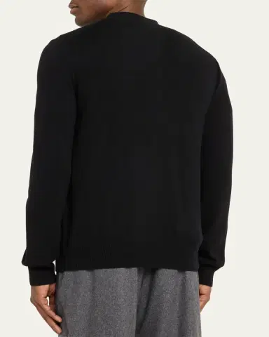 Comme des Garçons Men's Small Heart Wool Cardigan Sweater | Thumbnail 3