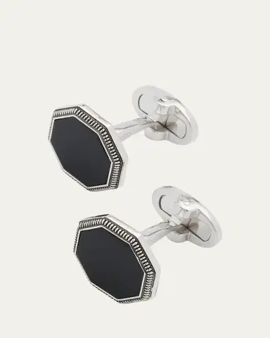 Jan Leslie Men's 925 Octagon Onyx Cufflinks | Thumbnail 3 Jan Leslie Men's 925 Octagon Onyx Cufflinks | Thumbnail 3