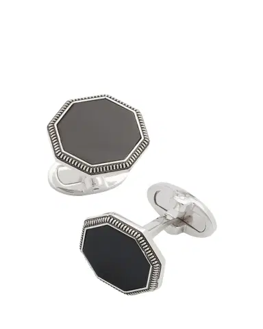Jan Leslie Men's 925 Octagon Onyx Cufflinks | Thumbnail 1 Jan Leslie Men's 925 Octagon Onyx Cufflinks | Thumbnail 1
