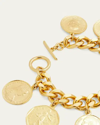 ben-amun Chain-Link Coin Drop Bracelet | Thumbnail 4 ben-amun Chain-Link Coin Drop Bracelet | Thumbnail 4
