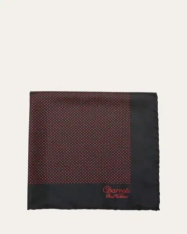 Charvet Men's Silk Dot-Print Pocket Square | Thumbnail 2