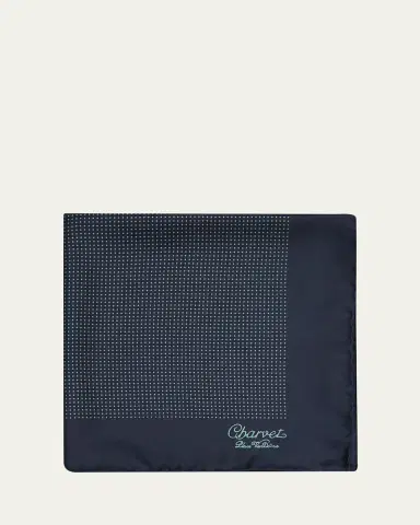 Charvet Men's Silk Dot-Print Pocket Square | Thumbnail 6