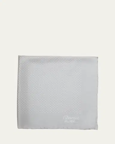 Charvet Men's Silk Dot-Print Pocket Square | Thumbnail 7