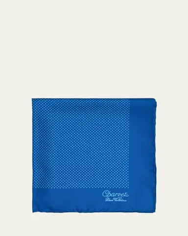 Charvet Men's Silk Dot-Print Pocket Square | Thumbnail 10