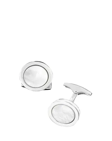 Jan Leslie Men's 925 Round Mother-of-Pearl Cufflinks | Thumbnail 1 Jan Leslie Men's 925 Round Mother-of-Pearl Cufflinks | Thumbnail 1