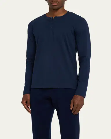 Hanro Men's Living Henley T-Shirt | Thumbnail 8