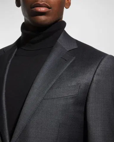 ZEGNA Men's Wool Tic-Weave Suit | Thumbnail 4