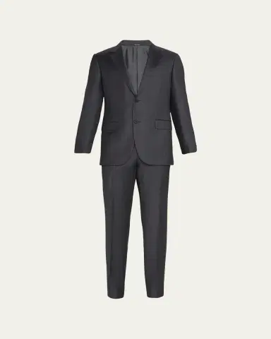 ZEGNA Men's Wool Tic-Weave Suit | Thumbnail 5