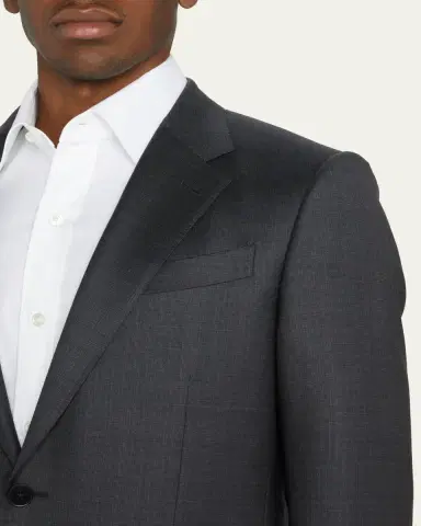 ZEGNA Men's Wool Tic-Weave Suit | Thumbnail 9