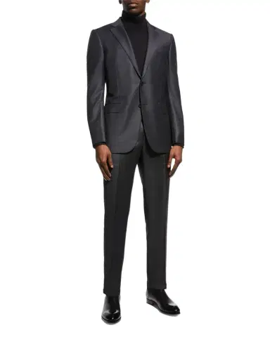 ZEGNA Men's Wool Tic-Weave Suit | Thumbnail 1