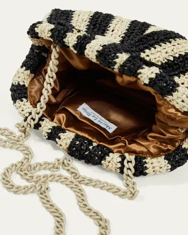 Maria La Rosa Game Striped Crochet Clutch Bag | Thumbnail 4