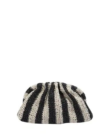 Maria La Rosa Game Striped Crochet Clutch Bag | Thumbnail 1