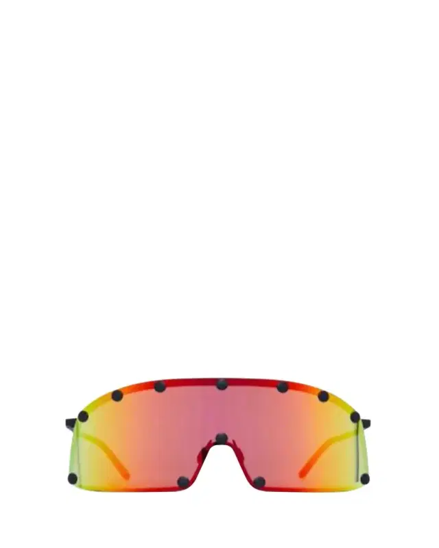 Rick Owens Men's Mirrored Studded Shield Sunglasses