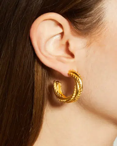 ben-amun Gold Hoop Earrings | Thumbnail 2