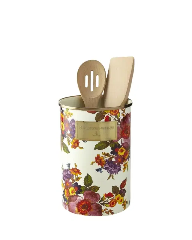 MacKenzie-Childs Flower Market White Utensil Holder