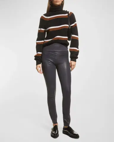 SPRWMN High-Waist Leather Ankle Leggings | Thumbnail 2
