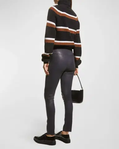 SPRWMN High-Waist Leather Ankle Leggings | Thumbnail 3