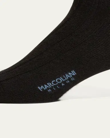 Marcoliani Men's Ribbed Cashmere Dress Socks | Thumbnail 4