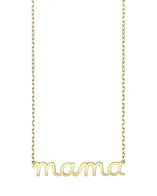 14k Gold Mama Script Necklace