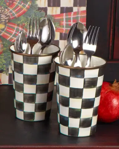 MacKenzie-Childs Courtly Check Enamel Tumbler | Thumbnail 4
