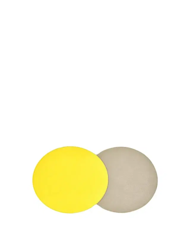 Faux Textured Leather Round Reversible Placemat