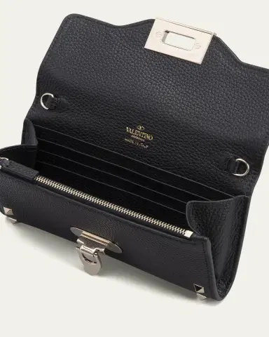 Valentino Garavani Rockstud Leather Wallet on Chain | Thumbnail 4