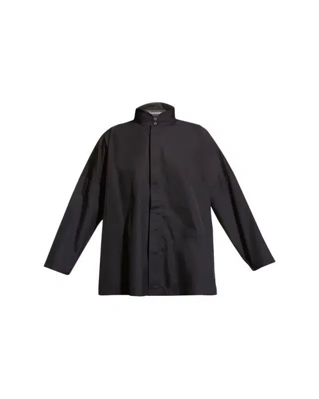 Eskandar Wide Double Stand Collar Shirt - Long