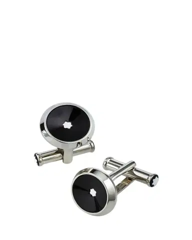 Montblanc Men's Steel %26 Precious Resin Star Cufflinks | Thumbnail 1 Montblanc Men's Steel %26 Precious Resin Star Cufflinks | Thumbnail 1