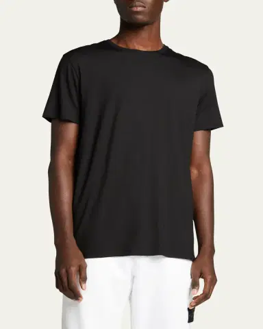 Derek Rose Men's Short-Sleeve Tee, Black | Thumbnail 8