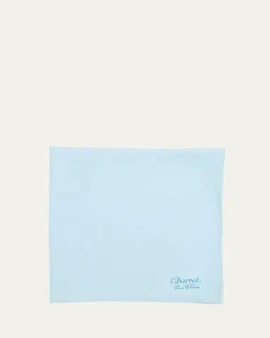 Charvet Men's Silk Logo-Print Pocket Square | Thumbnail 4
