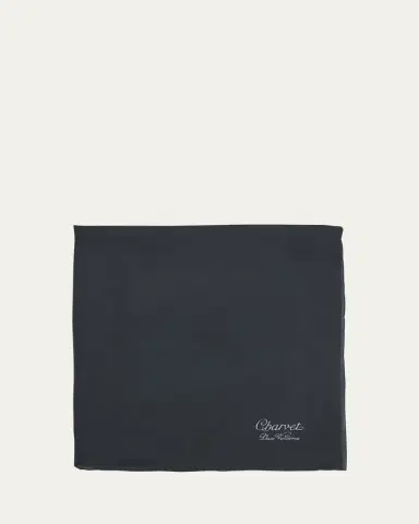 Charvet Men's Silk Logo-Print Pocket Square | Thumbnail 6