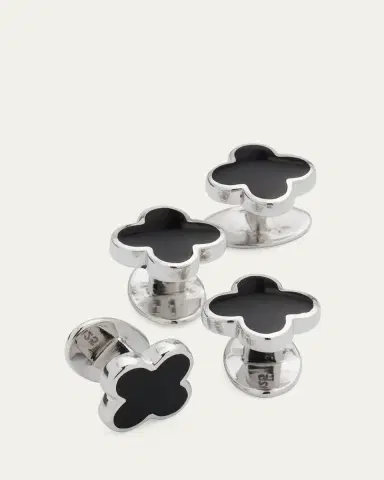 Jan Leslie Men's Mother-of-Pearl Clover Shirt Studs | Thumbnail 3