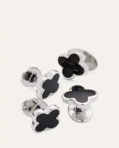 Jan Leslie Men's Mother-of-Pearl Clover Shirt Studs | Thumbnail 4