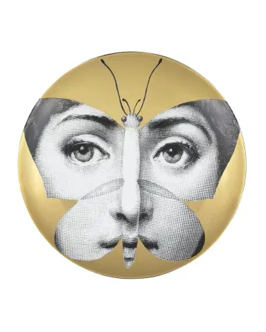 FORNASETTI Tema E Variazioni n. 96 Butterfly Face Gold Wall Plate | Thumbnail 1