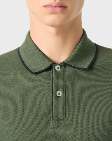 Loro Piana Men 's Brentwood Tipped Jersey Pique Polo Shirt | Thumbnail 4