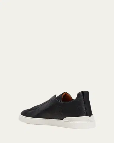 Zegna Men's Triple Stitch Leather and Suede Sneakers | Thumbnail 4 Zegna Men's Triple Stitch Leather and Suede Sneakers | Thumbnail 4