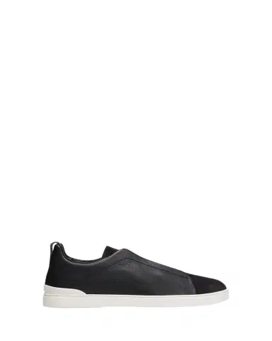 Zegna Men's Triple Stitch Leather and Suede Sneakers | Thumbnail 1 Zegna Men's Triple Stitch Leather and Suede Sneakers | Thumbnail 1