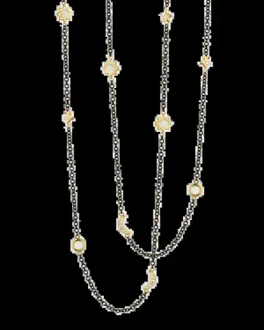 MONICA RICH KOSANN Sun, Moon and Stars Diamond and Moonstone Steel Chain Necklace, 47"L | Thumbnail 2
