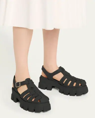 Prada Rubber Logo Chunky-Sole Fisherman Sandals | Thumbnail 2