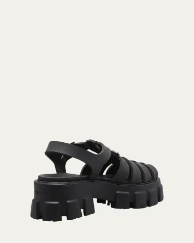 Prada Rubber Logo Chunky-Sole Fisherman Sandals | Thumbnail 4