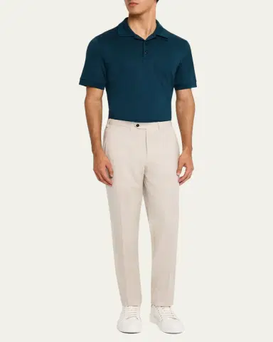 Kiton Men's Wool Twill Trousers | Thumbnail 2