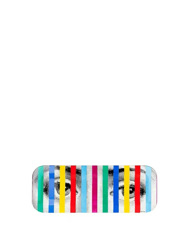 FORNASETTI Face Stripes Tray, 9.8" x 23.63"