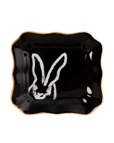 Hunt Slonem Portrait Plate with Gold Rim | Thumbnail 1