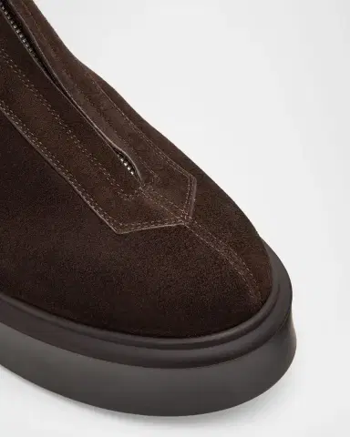 The Row Suede Zip Moto Booties | Thumbnail 4