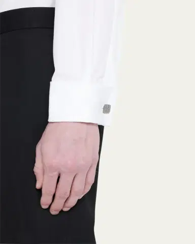 Jan Leslie Men's Sterling Silver Dotted Square Cufflinks | Thumbnail 2
