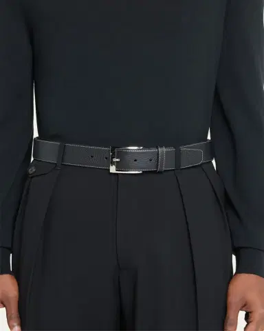 Simonnot Godard Men's Lagun Grained Leather Belt, 40mm | Thumbnail 2